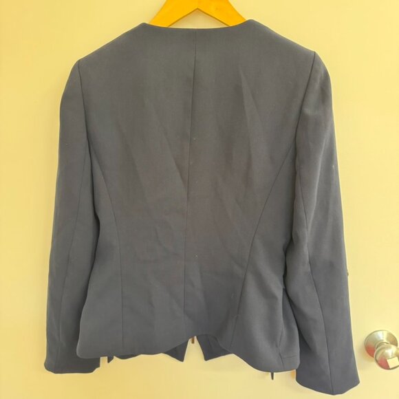 John Meyer Collection Women's Y2K Asymmetric Adjustable Classic Navy Blazer - 10 - Picture 9 of 9